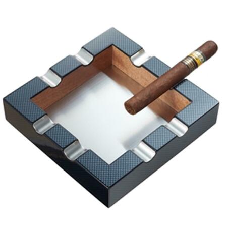 VISOL Braeden Carbon Fiber Pattern Cigar Ashtray VASH728